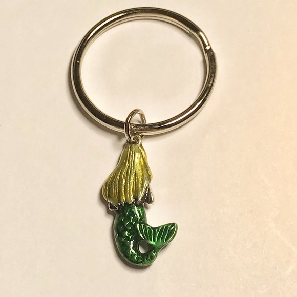 Mermaid Keychain Keyring Colorful Enamel Charm Metal Island Beach Nautical - Picture 8 of 10